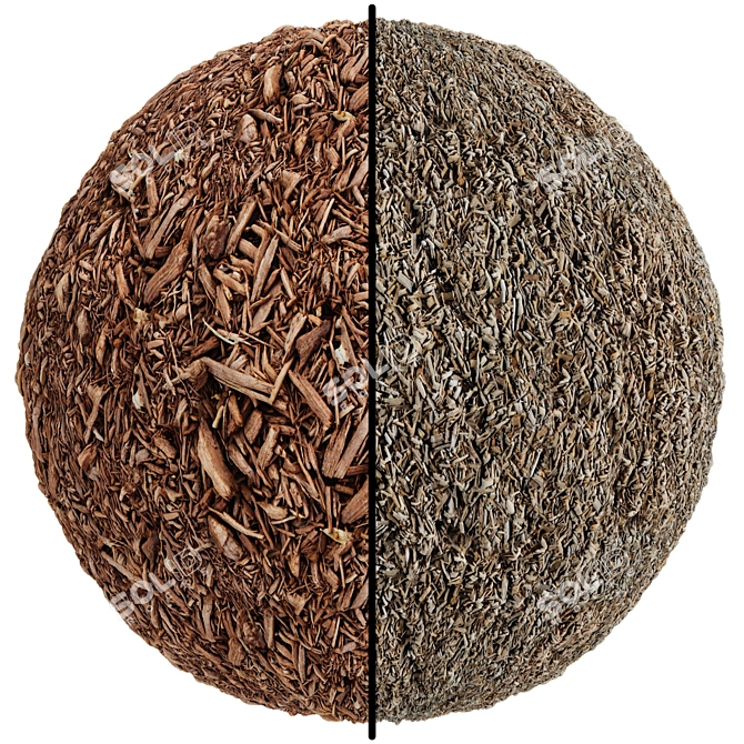  Wood Chip Mulch Texture Set 3D model image 1