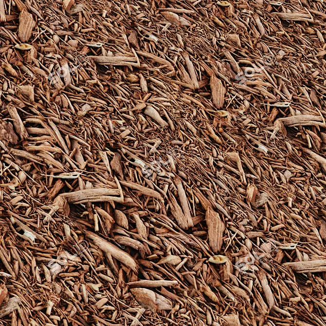  Wood Chip Mulch Texture Set 3D model image 3