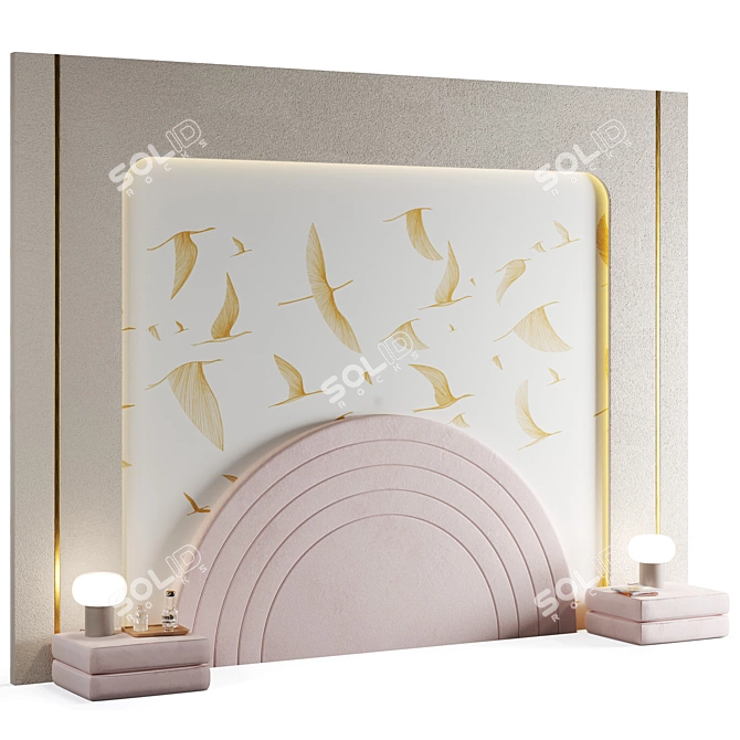 Illuminated Headboard with CoronaLightMtl 3D model image 1