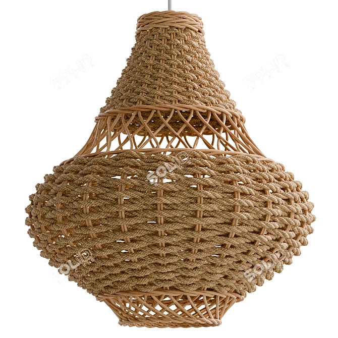 Rattan Pendant Light Fixture 3D model image 1