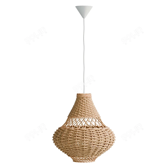 Rattan Pendant Light Fixture 3D model image 3