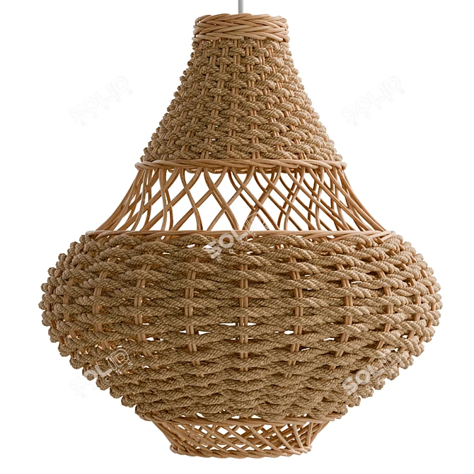 Rattan Pendant Light Fixture 3D model image 4