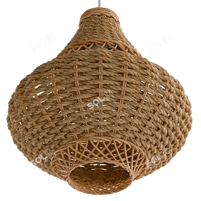 Rattan Pendant Light Fixture 3D model image 5