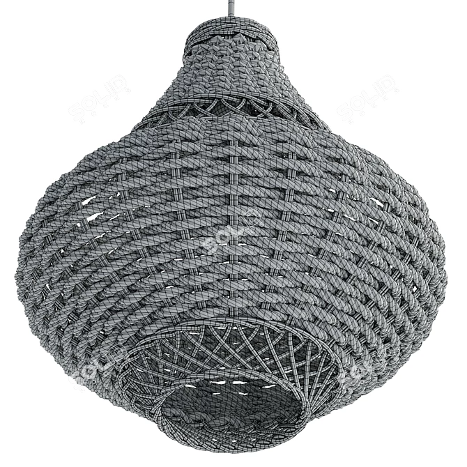 Rattan Pendant Light Fixture 3D model image 6