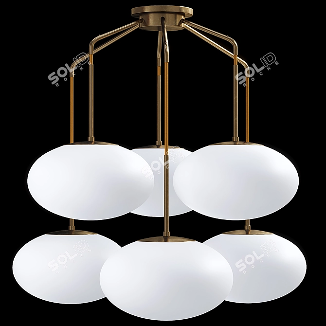  Moon Chandelier with Six Shades 3D model image 1