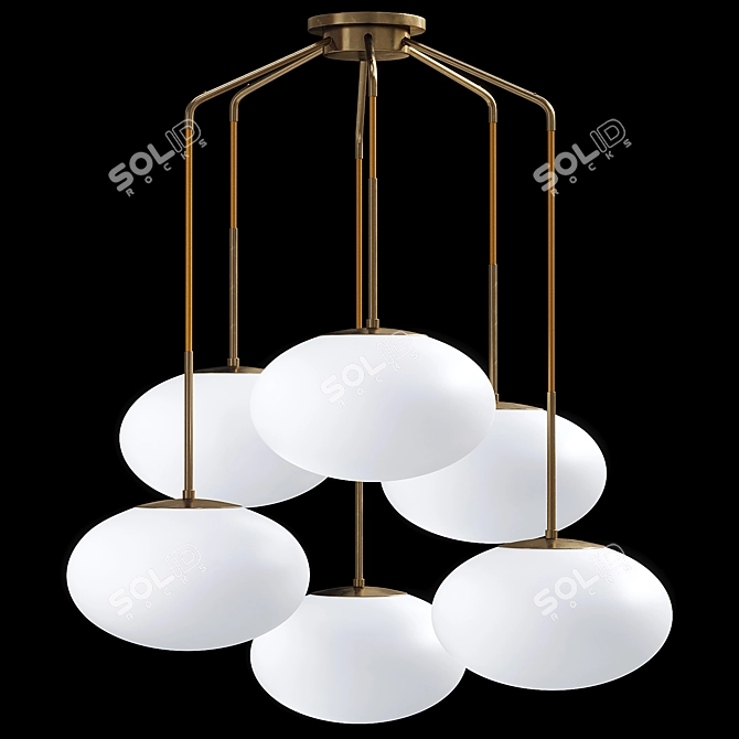  Moon Chandelier with Six Shades 3D model image 3