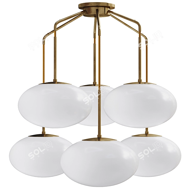  Moon Chandelier with Six Shades 3D model image 6