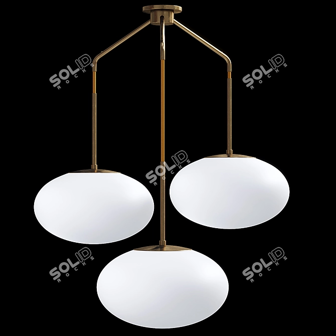  Moon Chandelier with Three Shades 3D model image 1