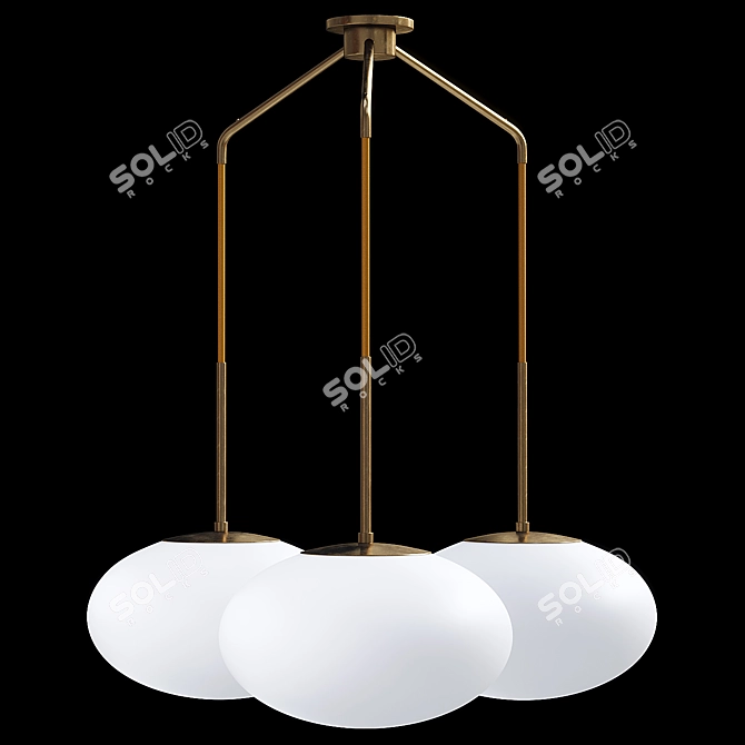  Moon Chandelier with Three Shades 3D model image 2