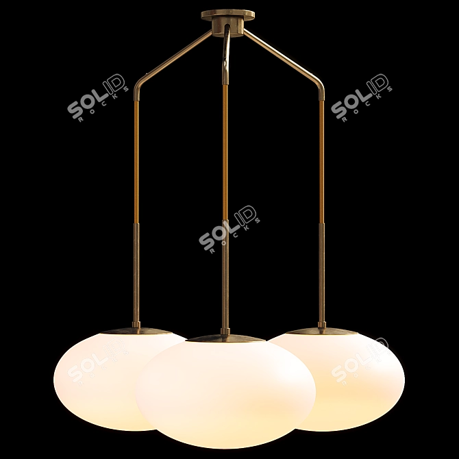  Moon Chandelier with Three Shades 3D model image 3