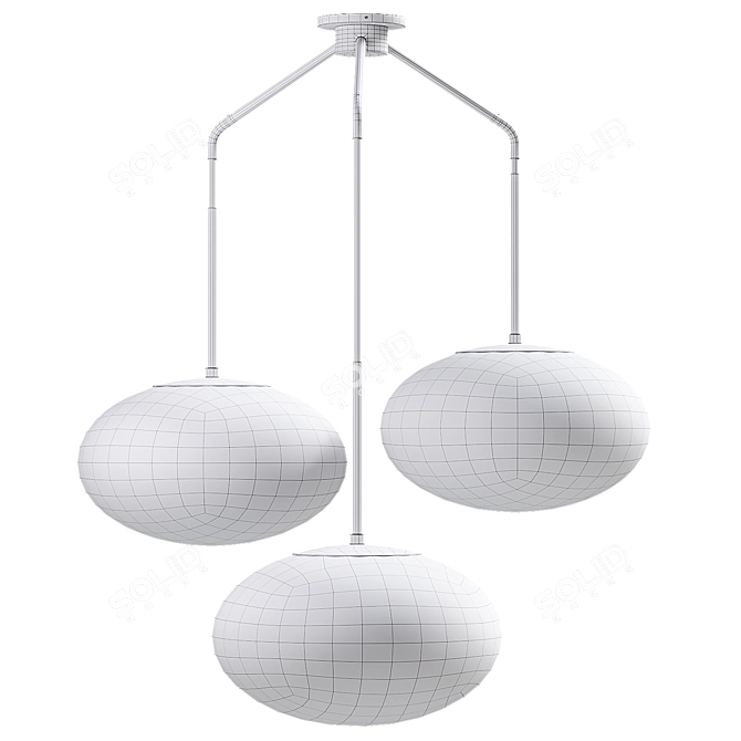  Moon Chandelier with Three Shades 3D model image 5