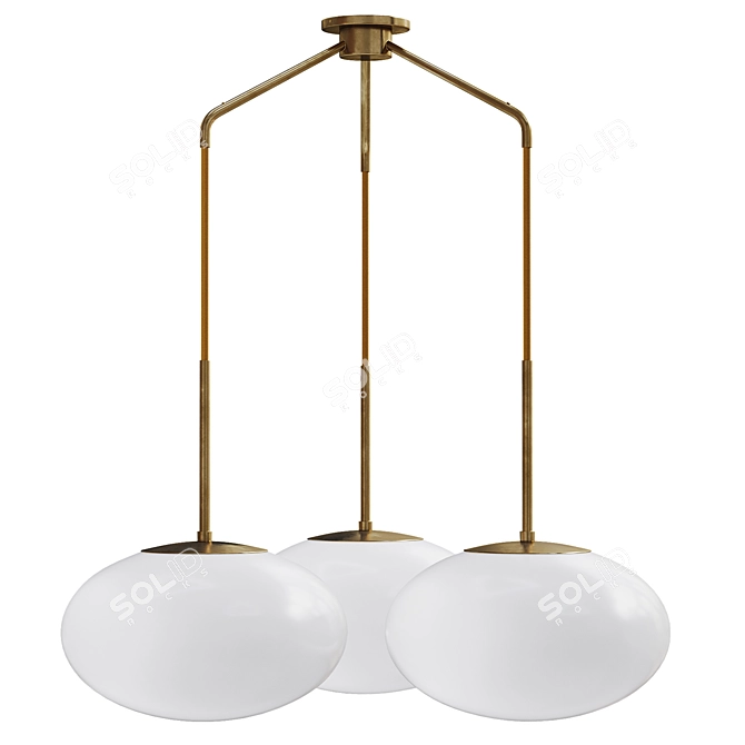  Moon Chandelier with Three Shades 3D model image 6