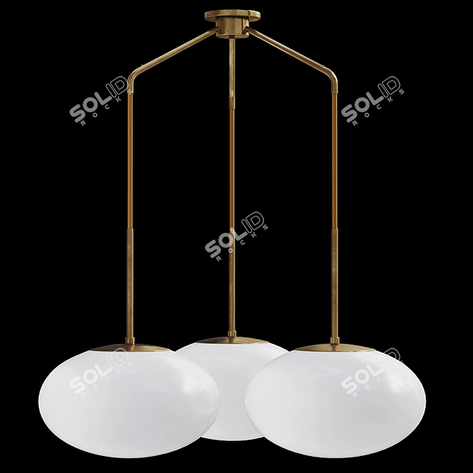  Moon Chandelier with Three Shades 3D model image 7