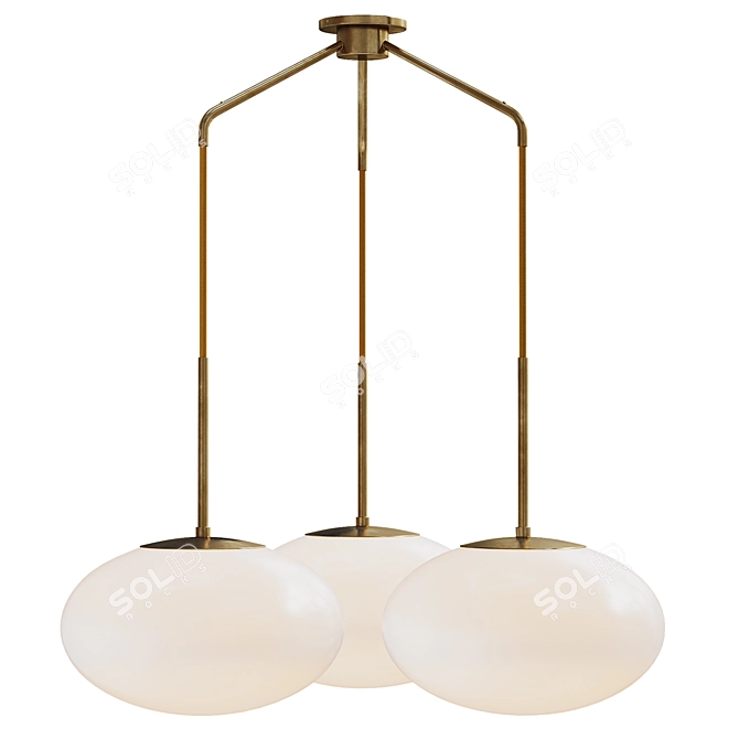  Moon Chandelier with Three Shades 3D model image 8