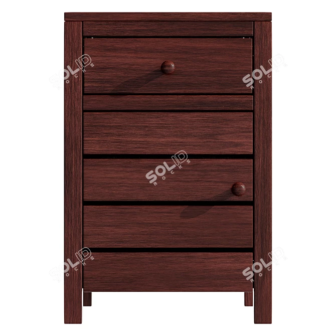 Handcrafted Teak Bedside Table, 8192x8192 Texture 3D model image 4