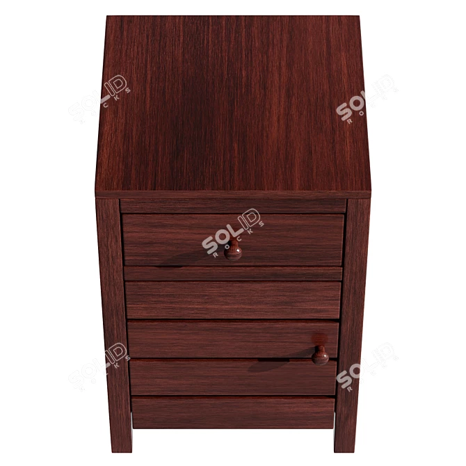 Handcrafted Teak Bedside Table, 8192x8192 Texture 3D model image 5