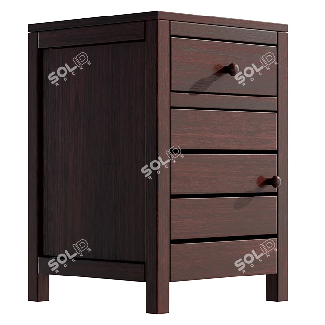 Handcrafted Teak Bedside Table, 8192x8192 Texture 3D model image 6