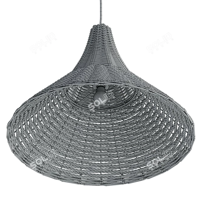 Modern Woven Pendant Light Fixture 3D model image 6