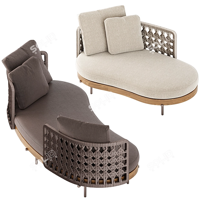 Elegant Torii Outdoor Sofa Set 3D model image 3