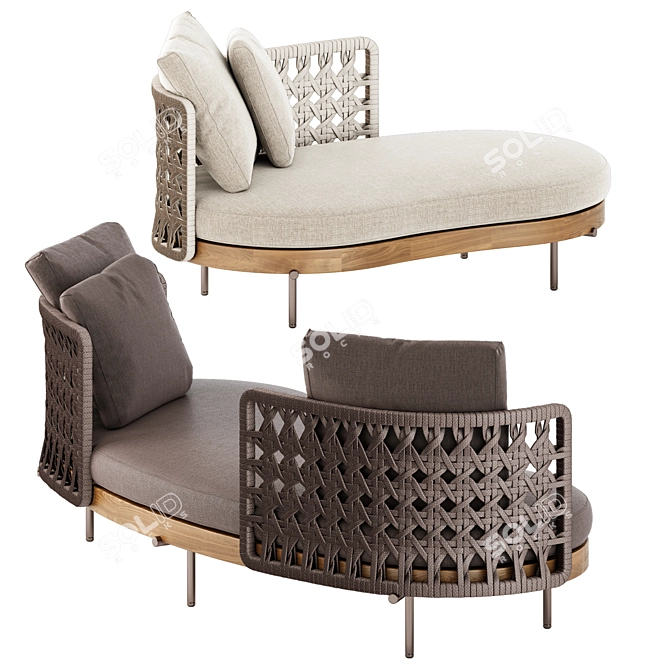 Elegant Torii Outdoor Sofa Set 3D model image 5