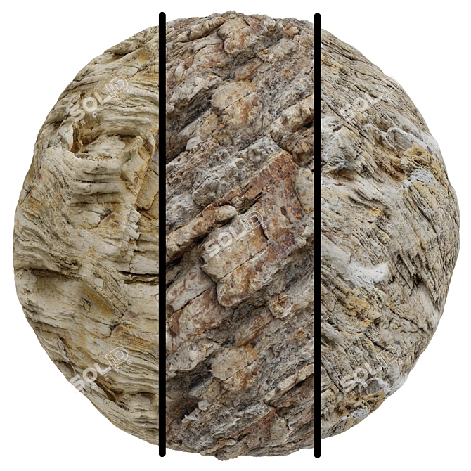 Rock Stone Covering Texture Set 3D model image 1