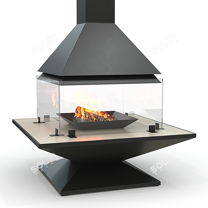  Panoramic Hanging Fireplace CANDLE 3D model image 1