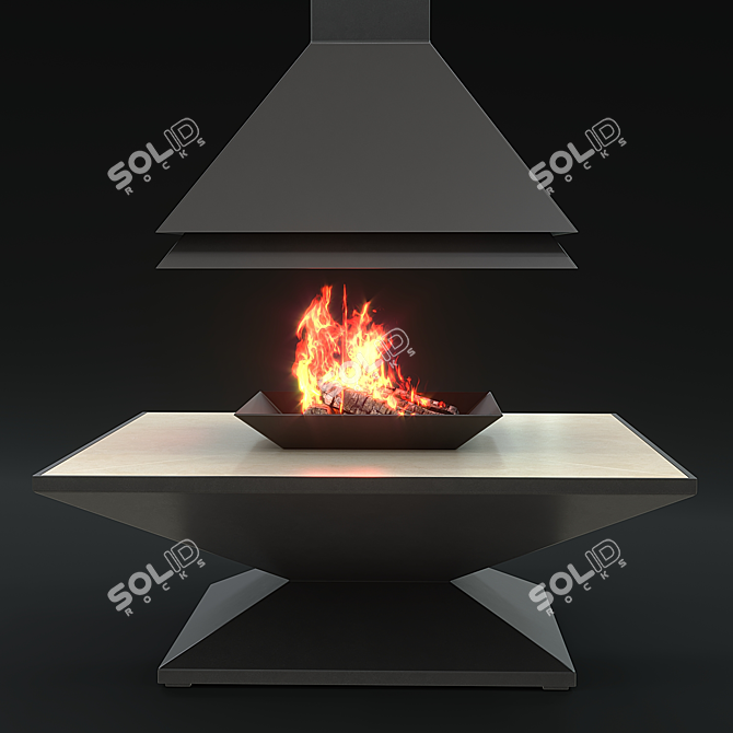  Panoramic Hanging Fireplace CANDLE 3D model image 3