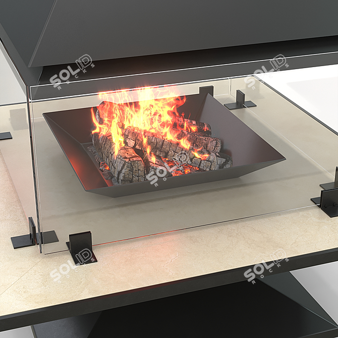  Panoramic Hanging Fireplace CANDLE 3D model image 4