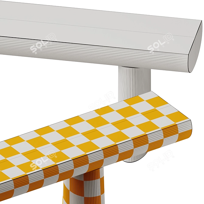 Modern HIMACS Console Table Design 3D model image 6