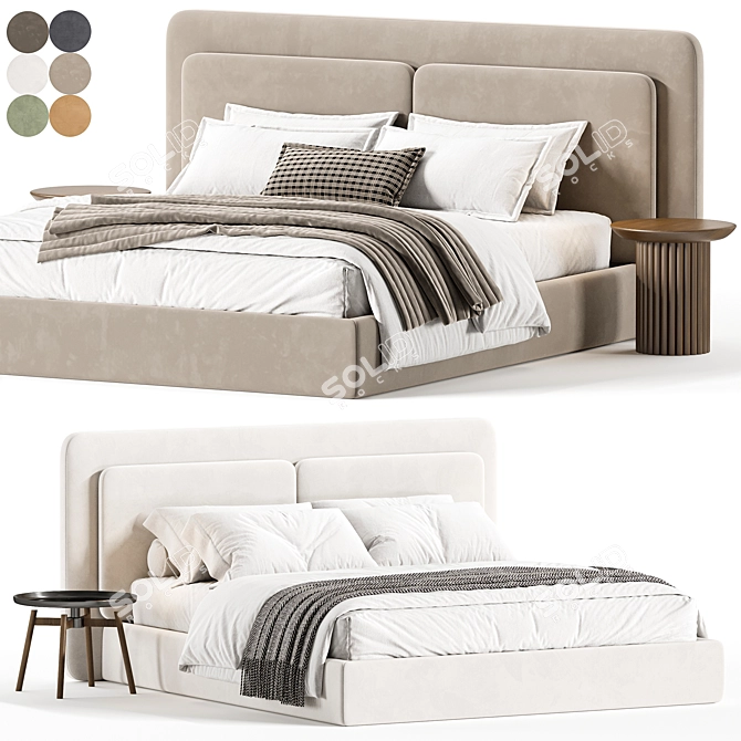 Savona Double Bed Frame 3D model image 1