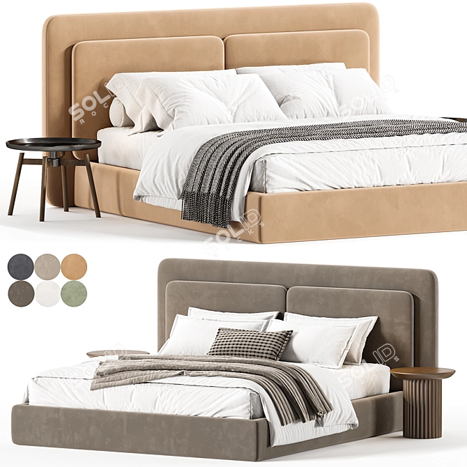 Savona Double Bed Frame 3D model image 2