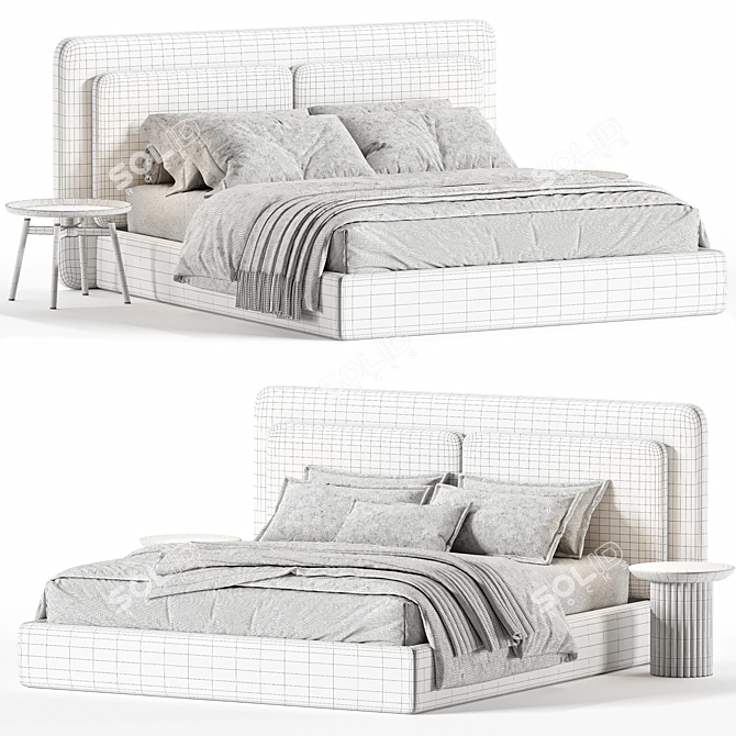 Savona Double Bed Frame 3D model image 7