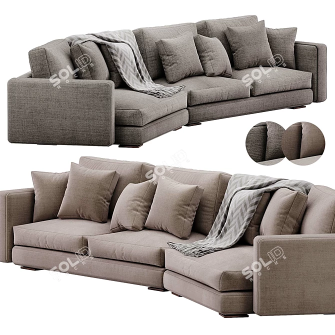 Luxurious Bordeaux Sofa - 2015 3D model image 1