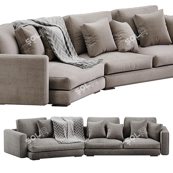 Luxurious Bordeaux Sofa - 2015 3D model image 3