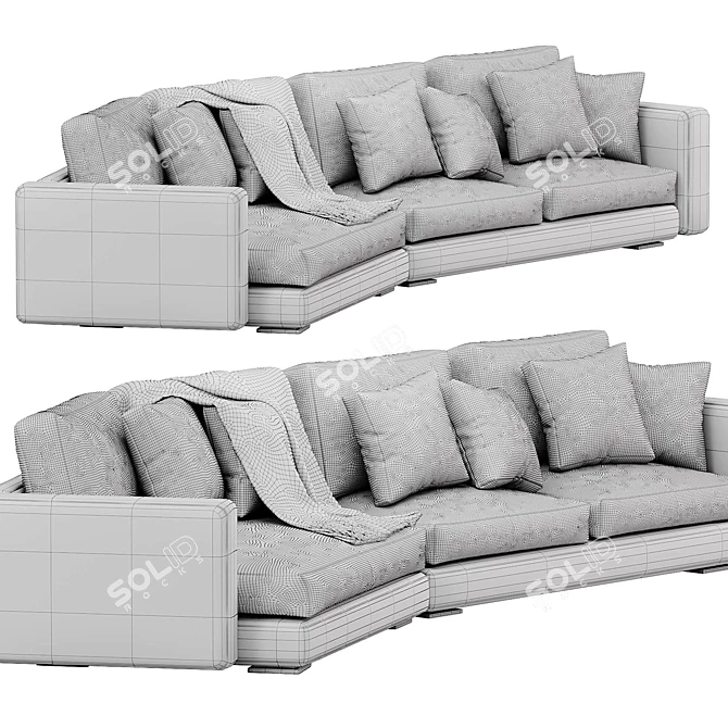 Luxurious Bordeaux Sofa - 2015 3D model image 4