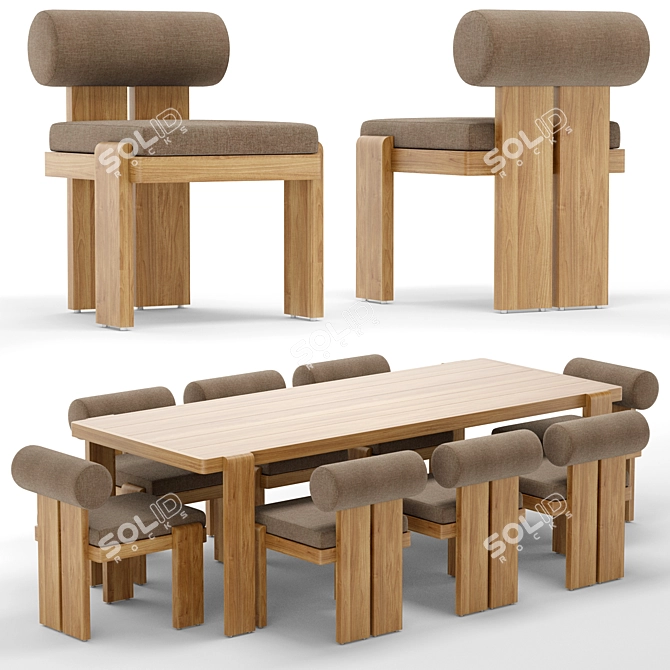 Vigo Outdoor Table Chair Set 3D model image 1