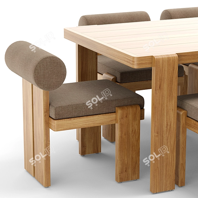 Vigo Outdoor Table Chair Set 3D model image 2