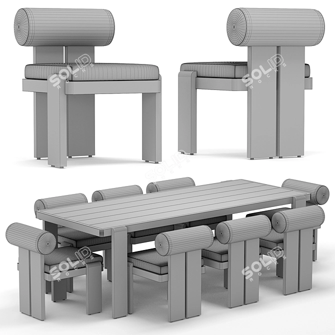 Vigo Outdoor Table Chair Set 3D model image 4