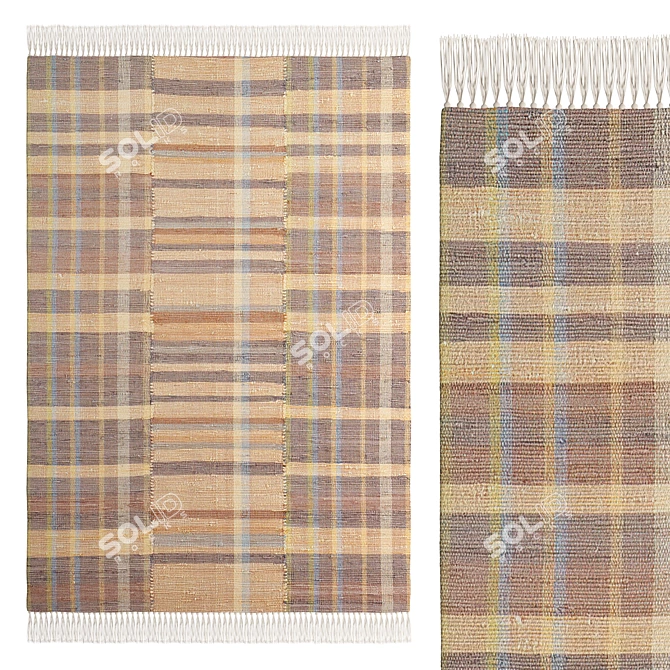 Kanthia Flat-Woven Rug: Stylish Elegance 3D model image 1