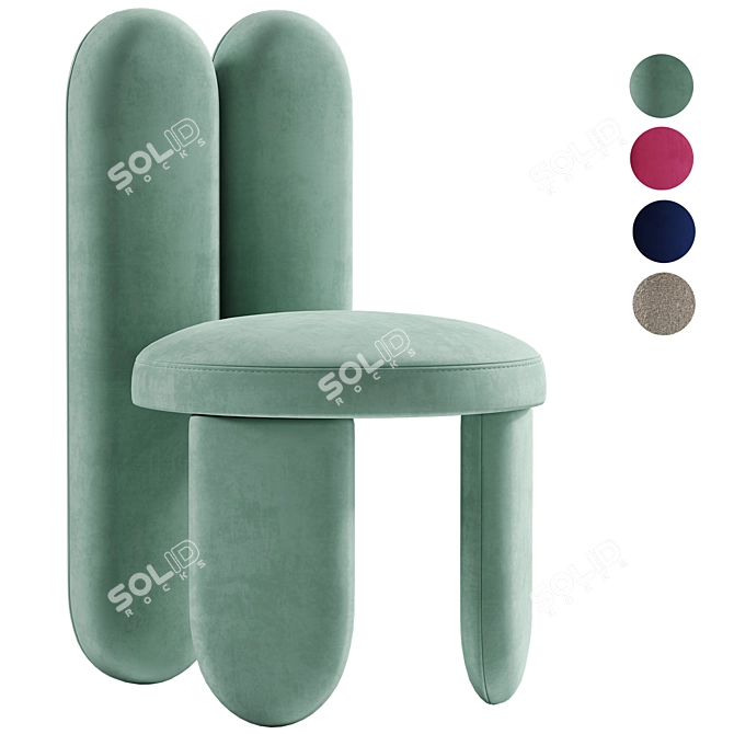 Sleek Glazy Chair #008 3D model image 1