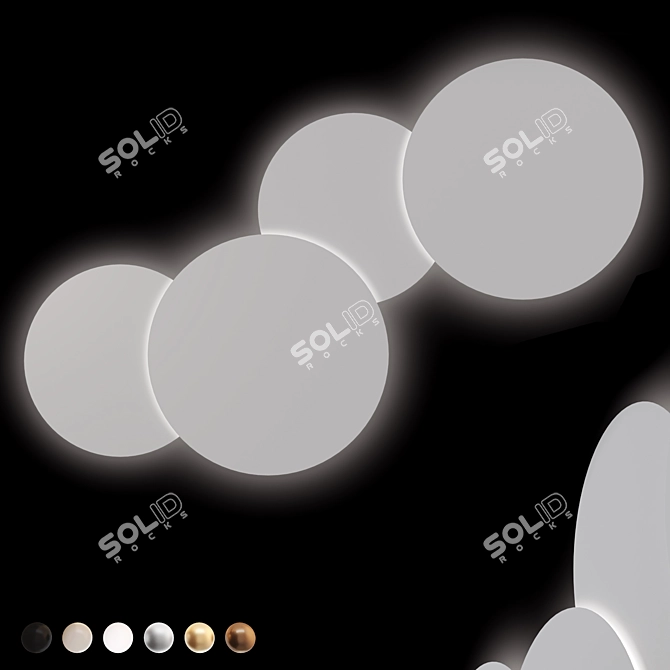 LED Disc Wall Light Combination 3D model image 1