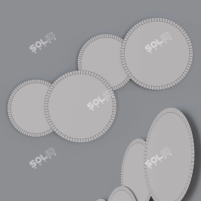 LED Disc Wall Light Combination 3D model image 5