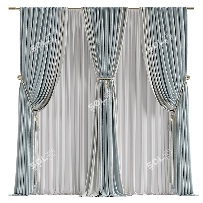 Refined Curtain #017 3D model image 1