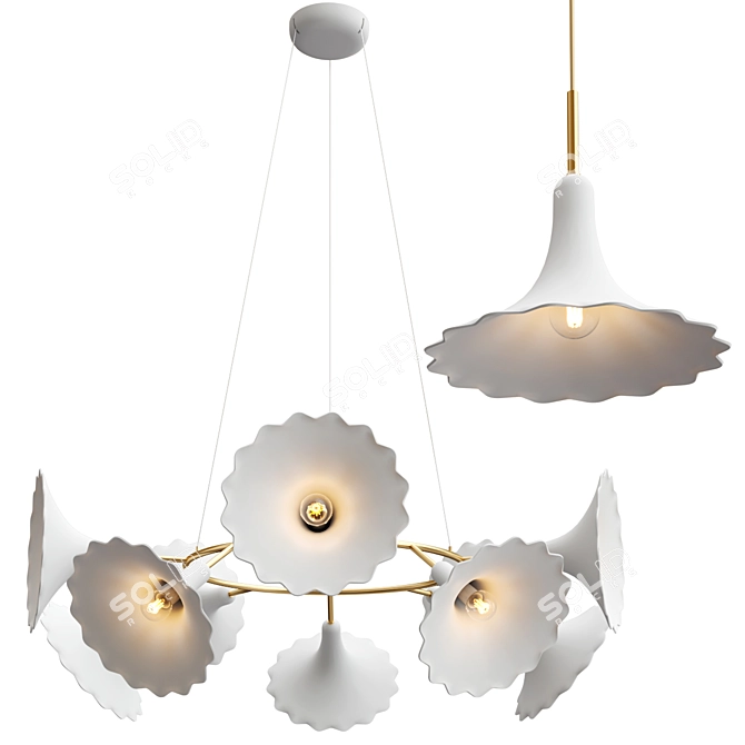 Petalii LED Chandelier Collection by Nuura 3D model image 1