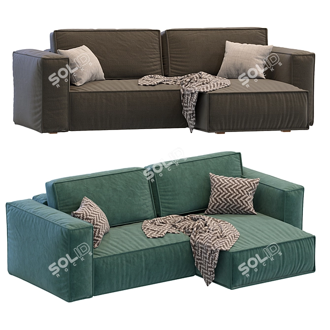 Modern Corner Sofa EBI 3D model image 4