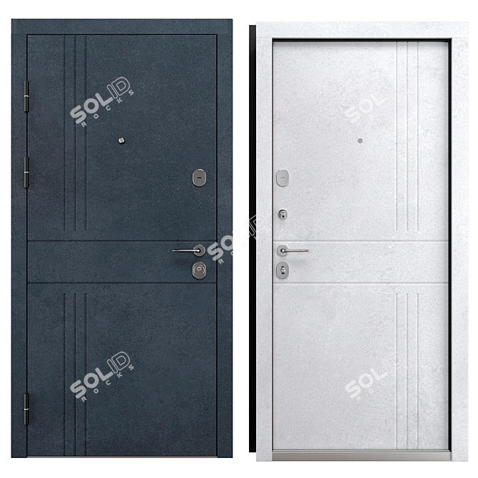 Bulat Metal Entry Door B610 3D model image 3