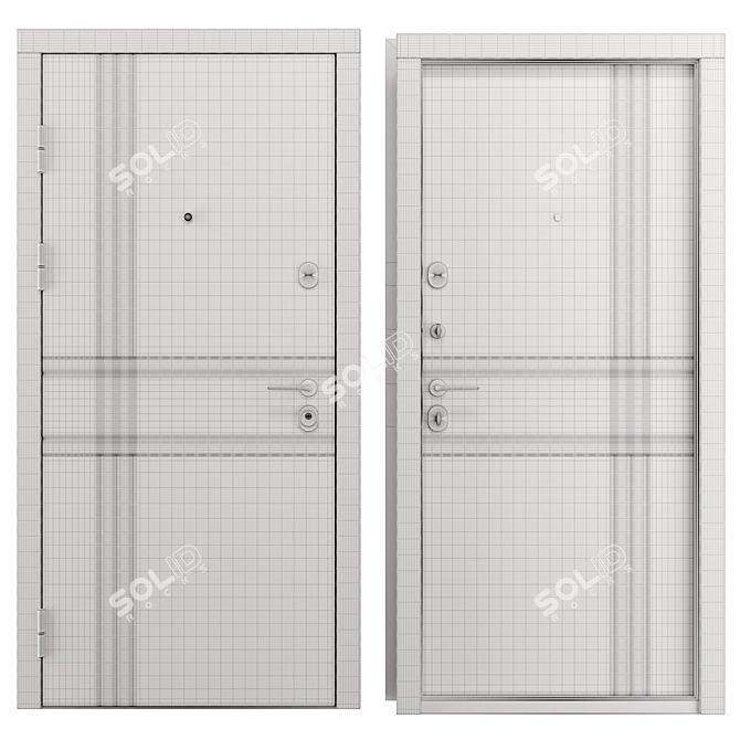 Bulat Metal Entry Door B610 3D model image 4