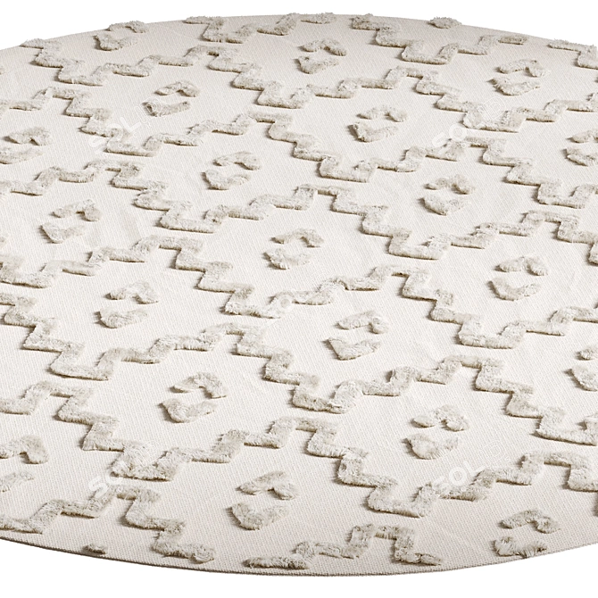 Idris Hand-Woven Round Carpet 3D model image 5
