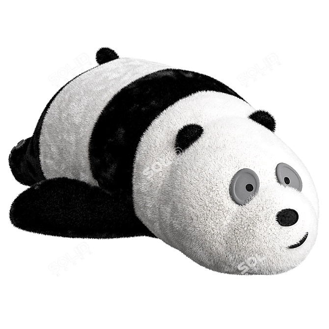 Adorable Plush Polar Bear Doll 3D model image 4