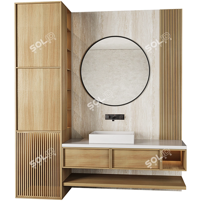 Modern Bathroom Furniture Set 3D model image 1